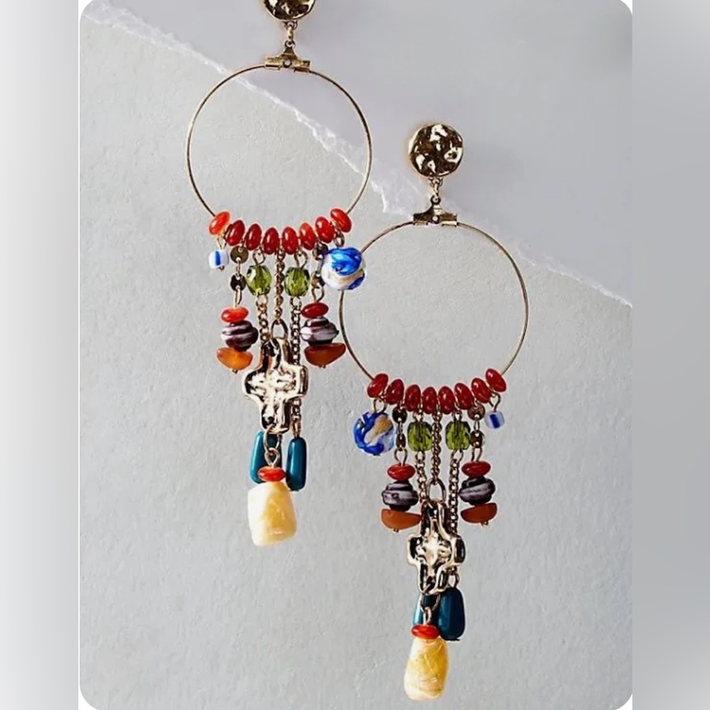 FREE PEOPLE Lola Hoops In Gold NWT